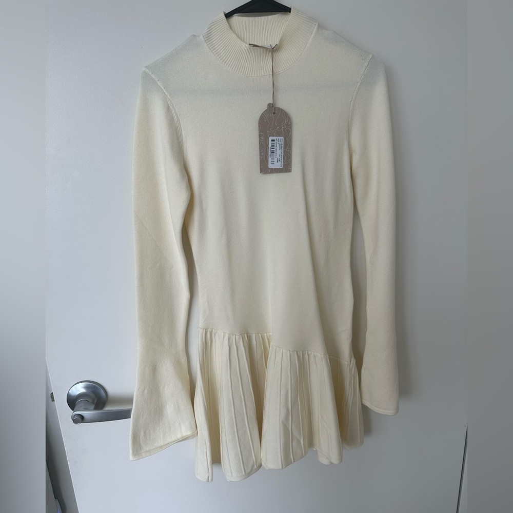 Cream Long Sleeve Dress